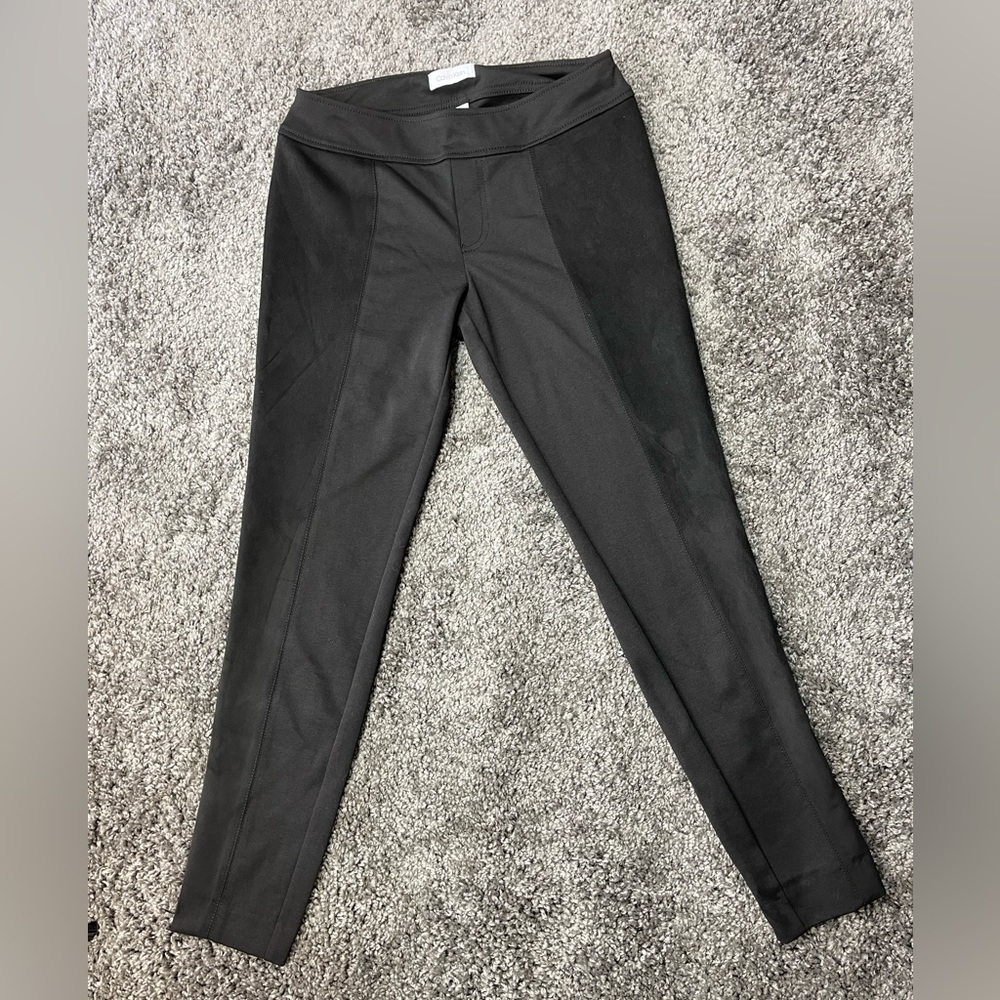 Calvin Klein Part Faux Suede Pull On Stretch Skinny Pants Women’s Size S